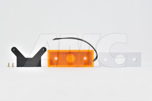 poziční LED světlo oranžové, obrysové boční s držákem 12/24V